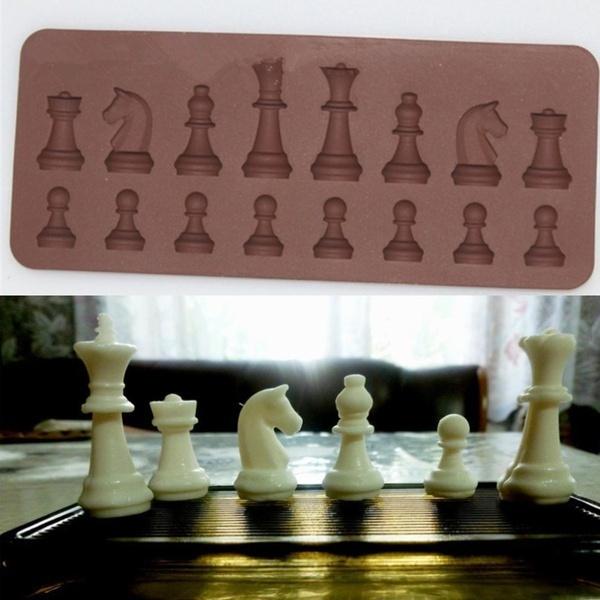 Mini szachy w kształcie Ice Chocolate Sugar Cake Decor Silikon Cube Tray Chess Mold Kitchen Tool