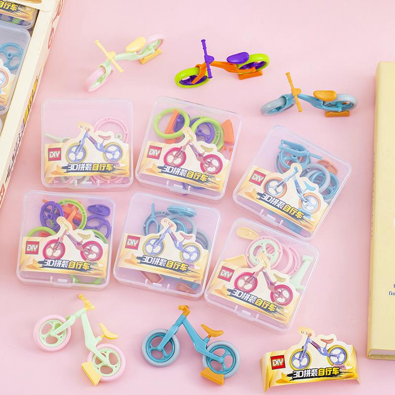 DIY Mini Plastics Radish Car Model Puzzle Assembly Toys Ornament Detachable Bicycle Sliding Toys Children's Rewards Holiday Gift