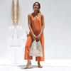 Casual Loose Jumpsuit Women Summer Solid Cotton Linen Straps Wide Leg Pants Solid Pockets Sleeveless Oversized Jumpsuits