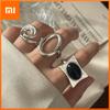 BF CLUB 925 Sterling Silver Ring For Women Jewelry Big Black Stone Open Vintage Handmade Ring Allergy For Party Birthday Gift