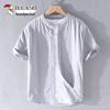TUCANO Men's Short Sleeve Collarless Casual Shirt