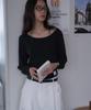 DEHEVE Slim U-Neck Long Sleeve [Black]