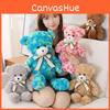 Colorful Bow Ribbon Teddy Bear Plush Toy Stuffed Animal Doll Gift Decoration