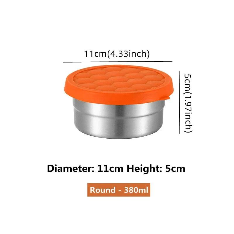 304 Edelstahl Lunchbox Kühlschrank Frischhaltebox mit Silikondeckel Lebensmittelaufbewahrungsbehälter Bento Küchenorganisator