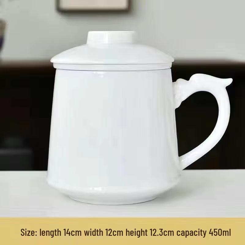 Mutton Fat Jade Ceramic Tea Mug