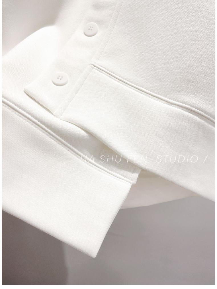 2026 Plus Size Women's Half-High Collar Sweatshirt - Spring/Autumn Korean Style Simple Loose Jacket