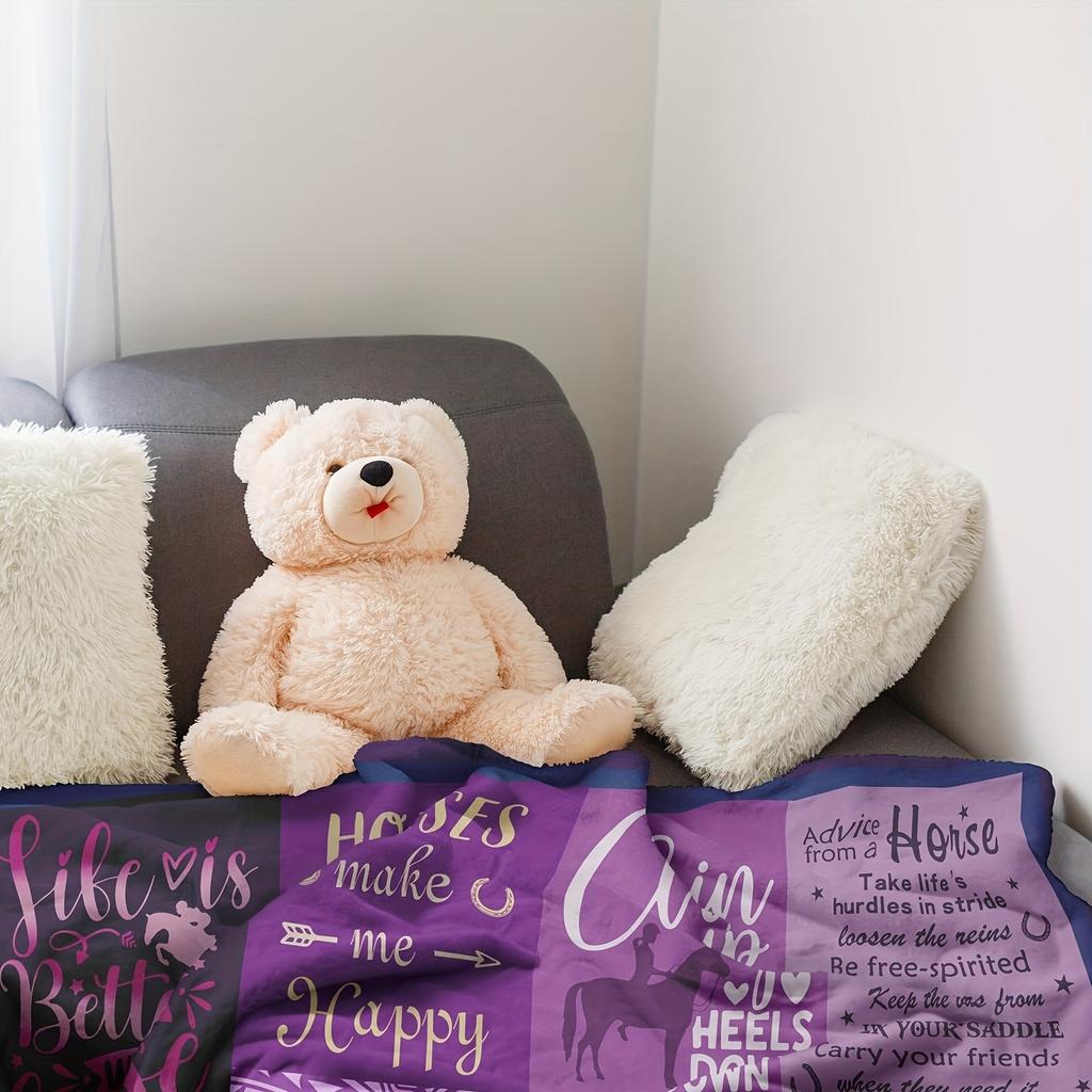 1pc Horse Blanket, Just A Girl Who Loves Horses Design, Christmas Birthday Decoration Blanket