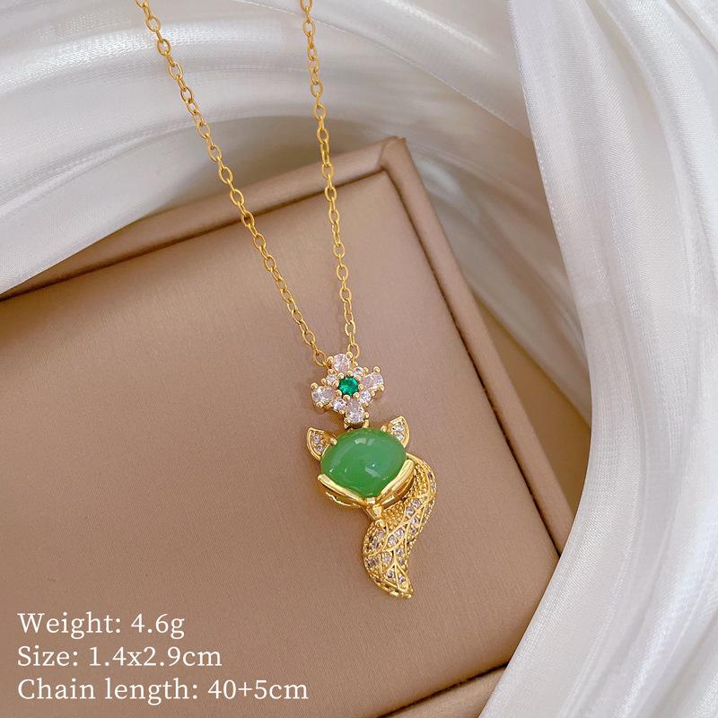 Multi-Element Style Copper Micro-Inlaid Necklace Combination Female Real Gold Electroplated Exquisite Collarbone Chain