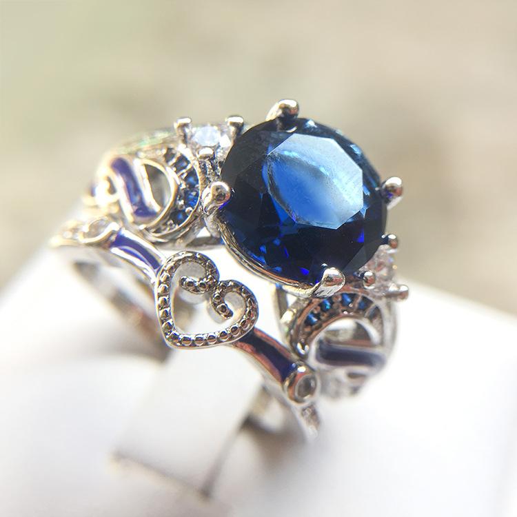 

Кольцо Eurn Zircon Ring Пара колец Eurn Blue Spinel Jewelry Drop Glue Пара колец No. 10