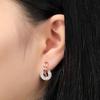 Round Stud Earrings Femininity Simple High Quality Ear Buckle Personality Full Diamond Earrings Earrings Direct Supply