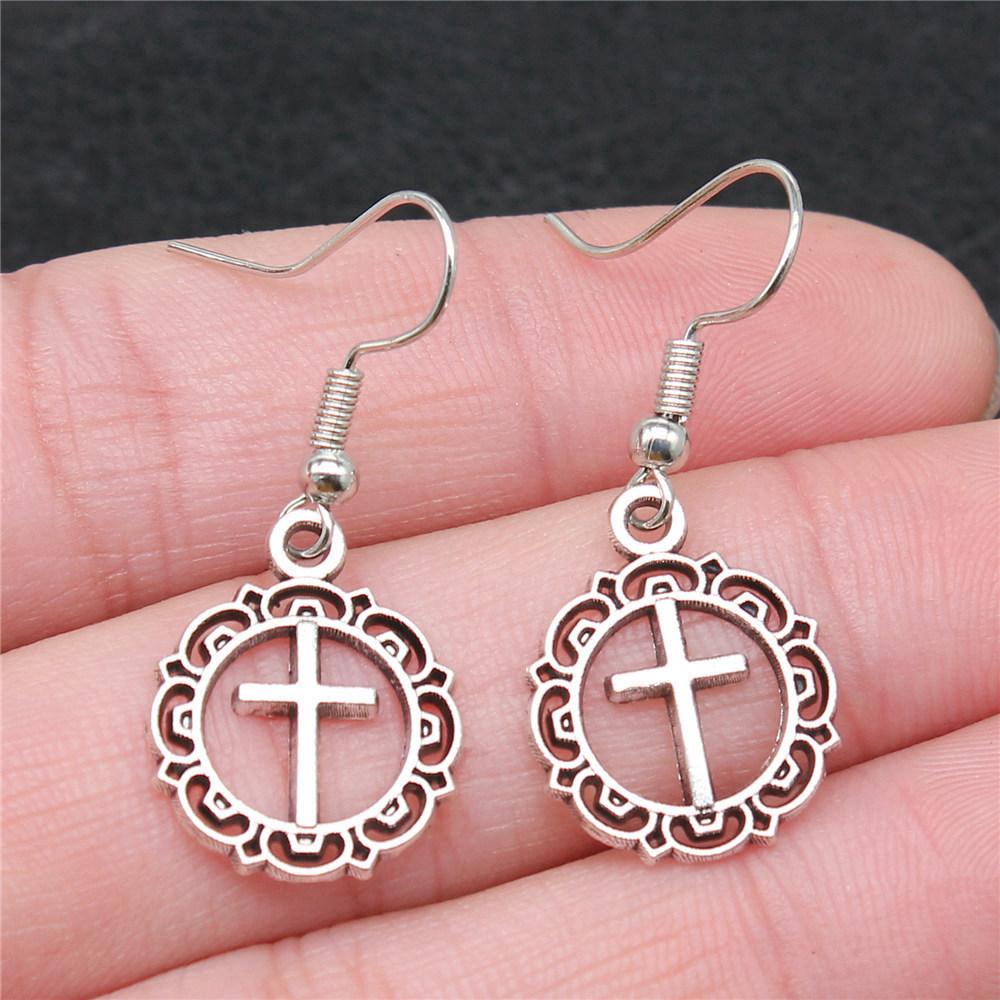 Casual Handmade Cross Amulet Drop Earrings Thoughtful Friendship Gift for Office Wear