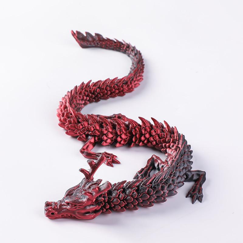 1pc Exquisite 3D Printed Chinese Dragon Ornament - Flexible Joints for Customizable Poses - Unique Anime-Inspired Collectible fo