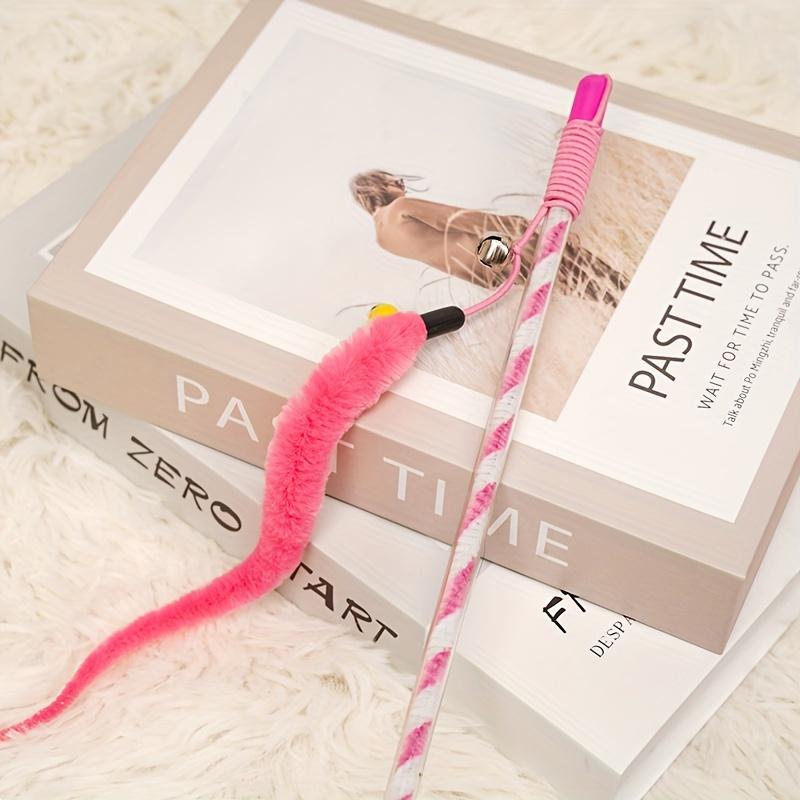 Caterpillar Style Colorful Long Rod Cat Teaser Stick, Cat Entertainment Interactive Toy