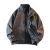 Locomotive leather jacket men's leather jacket spring and autumn ruffian handsome casual men's leather jacket men's handsome outer wear tops versatile