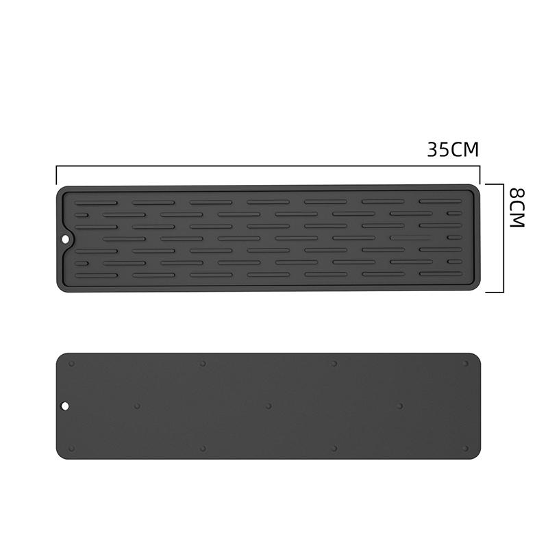 Kitchen Silicone Long Drain Faucet Mat Drip Protection Pads Faucet Water Catcher Mat Sink Drain Pad Non-Slip Bathroom Gadget