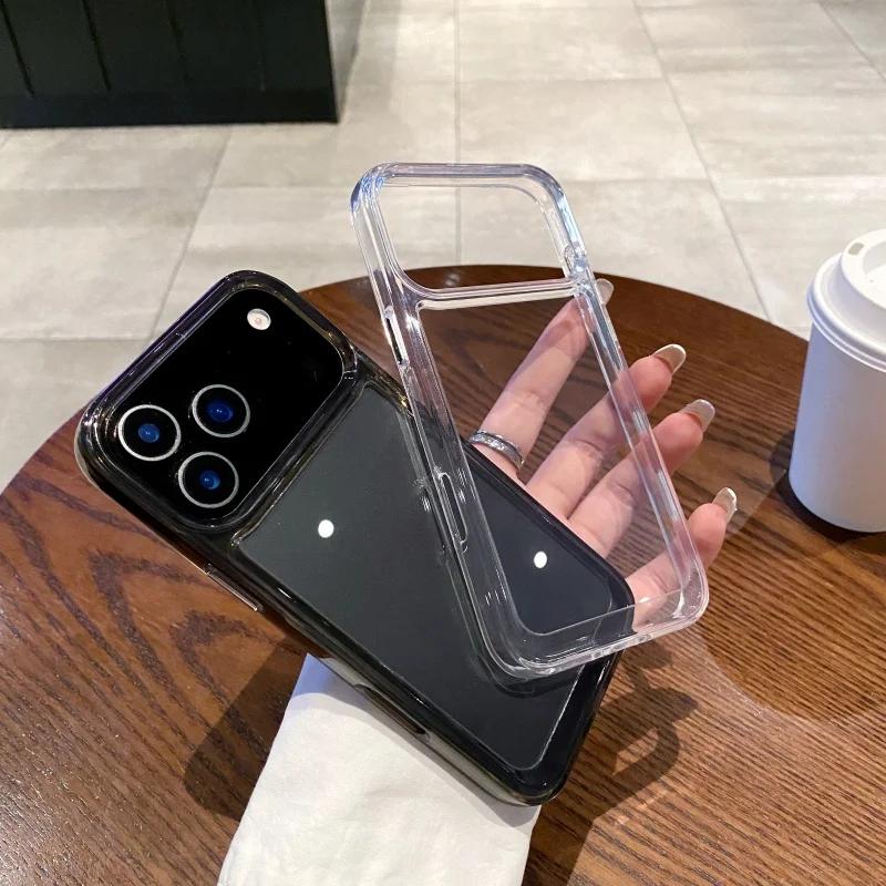 Transparent Acrylic Phone Case For iPhone 17 Air 16 16e 15 14 13 12 Mini 11 Pro XR XS Max Plus Bumper Hard Shockproof Back Cover