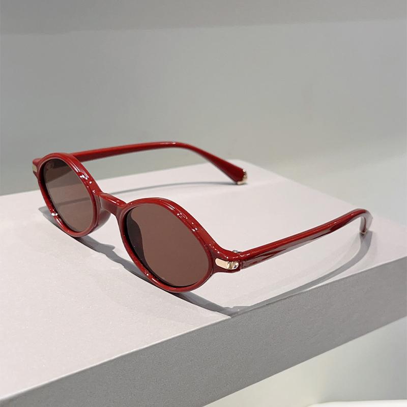 Cute Oval Sunglasses Women Fashion Simple Candy Color Rim Outdoor Shades New Trendy Brand Design Korean Style Sun Glasses