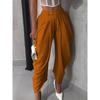 Mid Waist Women's Cargo Harem Sweat Pants with Ruched Casual Street Style Trousers Office Ladies Work Trousers