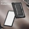 For Samsung Galaxy Tab A11+ / A9+ Case Hidden Zinc Alloy Kickstand PC + TPE Tablet Cover with Shoulder Strap