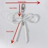 Lovely Bowknot Bag Charm Silver Heart Multipurpose Keychain Bowknot Bag Pendant Beaded Key Adornment for Daily Use