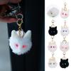 Plush Cat Keychain Kawaii Kitten Cartoon Keyring Ladies Girls Bag Pendant Black /White Hairball Keychain School Bag Key Chains