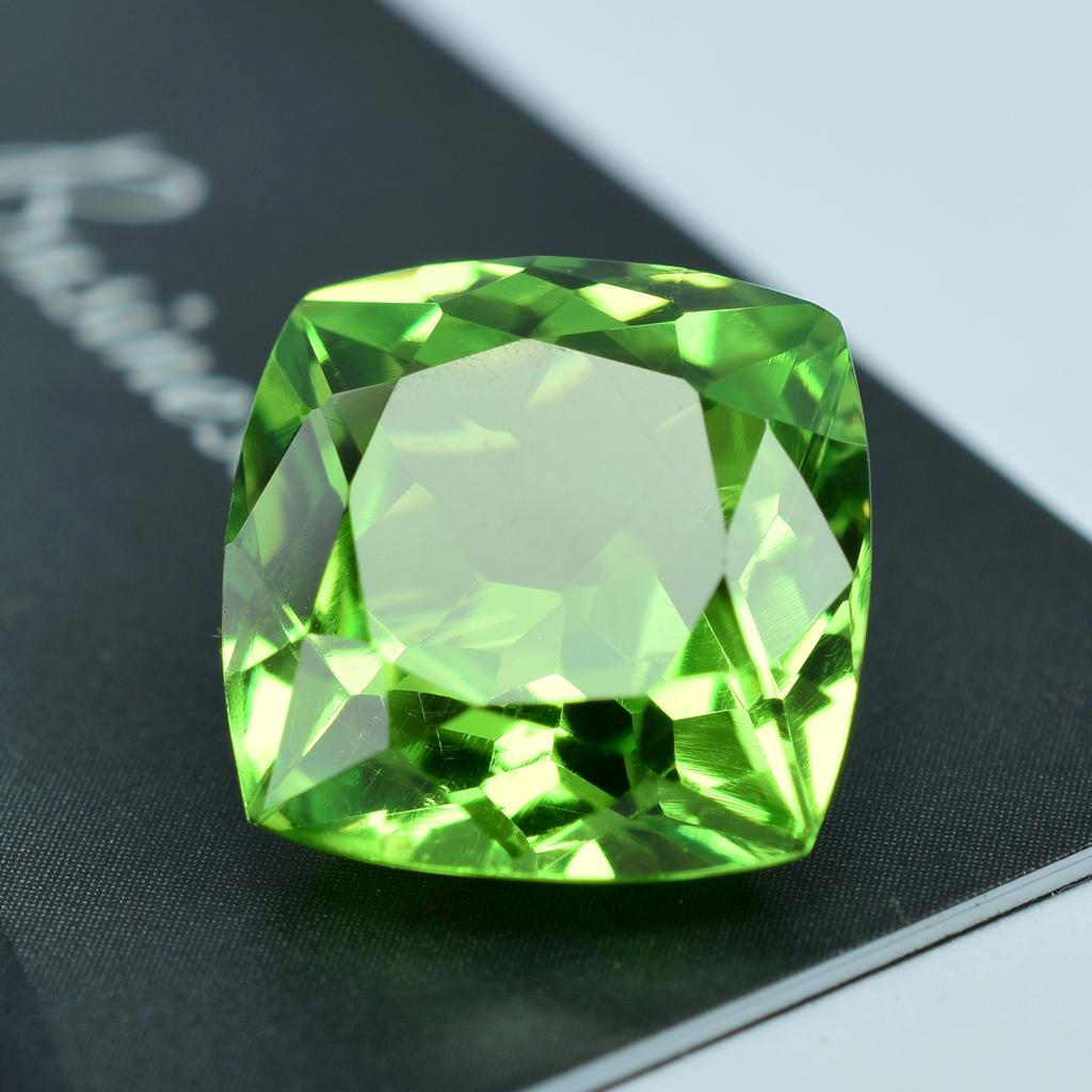9Ct Natural Rare A++ Quality Green Peridot Cushion Cut Loose Gemstones