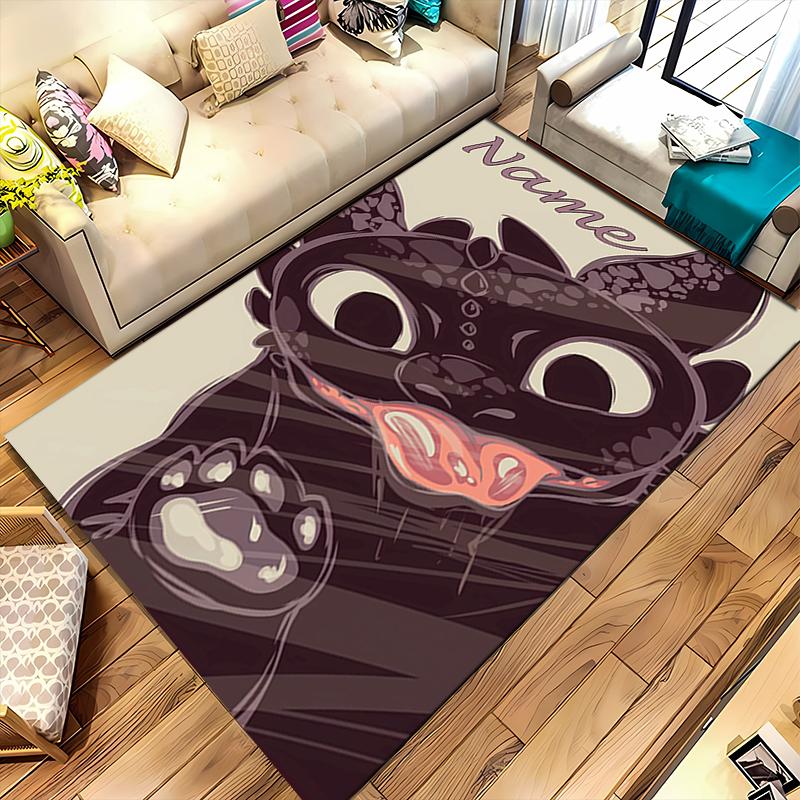 Custom Personalization How To Train Your Dragon Toothless Area Rug - Perfect For Kitchen, Bathroom,Laundry Room Decor Large Size Available,Gift All Se