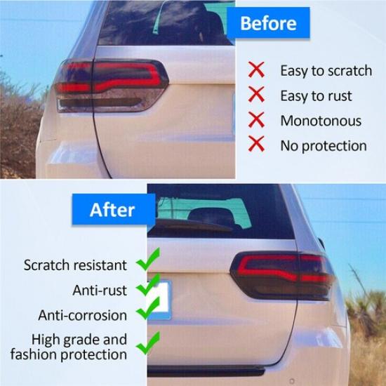 Gloss Black Tail Light Lamp Cover Trim Bezels For Jeep Grand Cherokee 2014-