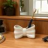 1PC Creative Ceramic Cute Bow Electric Toothbrush Holder Bathroom Wash Table Decorative Toothpaste Toothbrush Storage Ornament