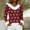 Camicie a Maniche Lunghe da Donna Magliette Carine Stampe Natalizie Magliette Bluse Casual Taglie Forti Top Basic Pullover