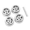 4pcs RC Car Beadlock Wheels Rims Wear Resistance Aluminum Alloy 1.0 Inch Wheels Rims for Traxxas
