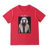 A New Summer Women's T-shirt with A Simple Round-neck Short-sleeved Shirt Featuring A Hunting Dog Pattern Applique Letter Print