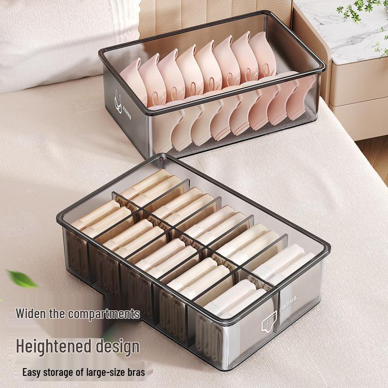 Drei-in-Eins Intimwäsche-Organizer mit Deckel: Aufbewahrungsbox für Unterwäsche, Slips & Socken