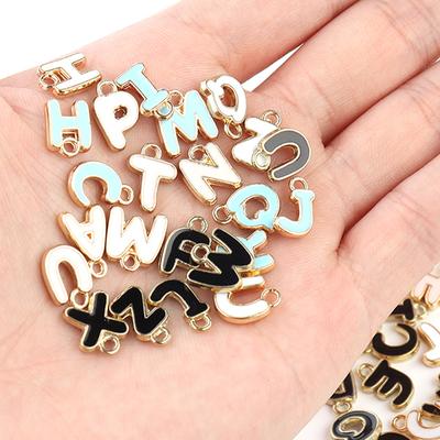 26 Stück/Los 8mm Buchstaben-Anhänger Großhandel Emaille-Anhänger Für Schmuckherstellung Alphabet Initialen-Anhänger Für DIY Armband Halskette