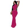 European & American Women's Sexy Sleeveless Solid Color Side Slit Dress - New Fashion Skirt