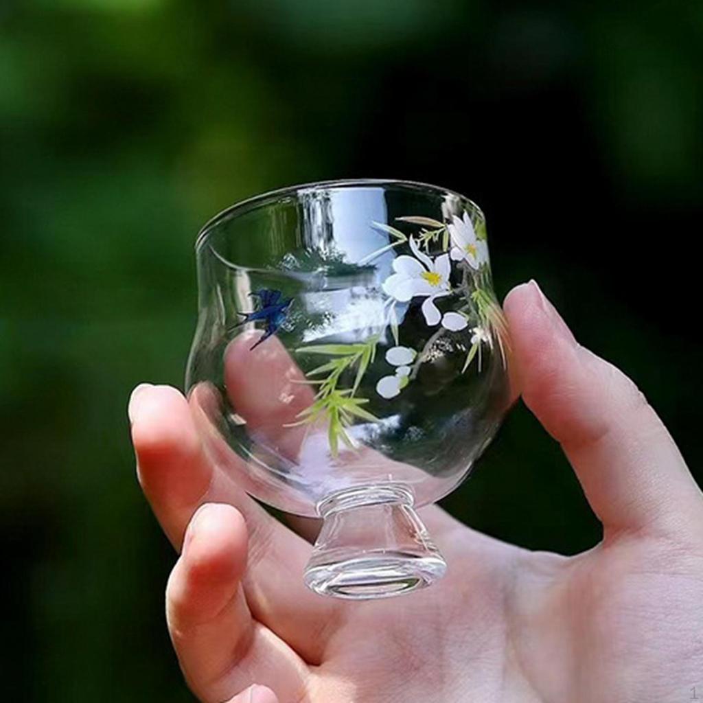 Glass Tea Cup Serving Handmade Kitchen Drinkware Small Coffee Teaware for Adults Men