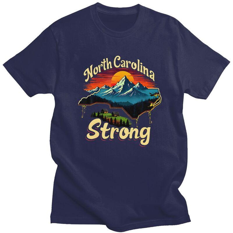 North Carolina Strong T Shirt for Men 100 Cotton Tshirt Fashion Summer Style Short Sleeve Tee Shirt Loose Fit Clothing Gift