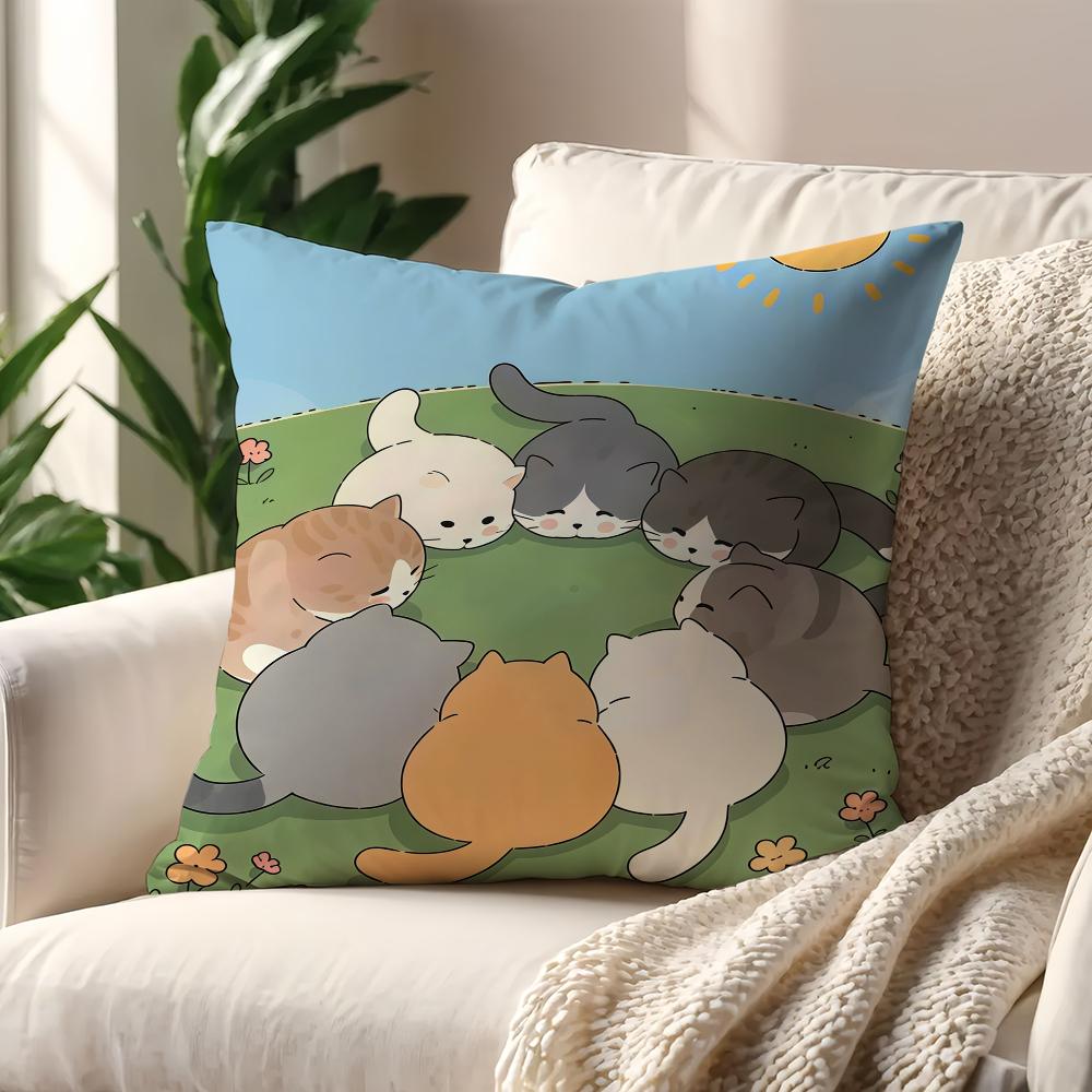 Cute Cat Mimi Cushion Cover For Pillow Printing Sofa Decoration Home Car Room Coffee Shop Office Nordic Simplicity