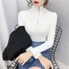 Plus Size Women's Half High Neck Zipper Bodycon Sweater - Autumn/Winter 2022 Collection