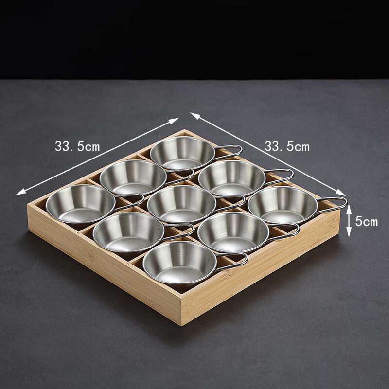 Japanese Style 304 Stainless Steel 9-Grid Hot Pot Tableware Set
