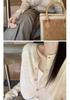 Women's Petite Korean Style Wool Knit Slim Cardigan - Autumn Winter Outerwear Thin Sweater Coat
