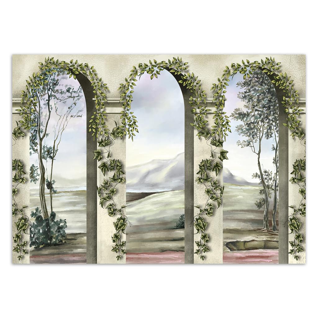 Wallpaper Columns and arcs with ivy