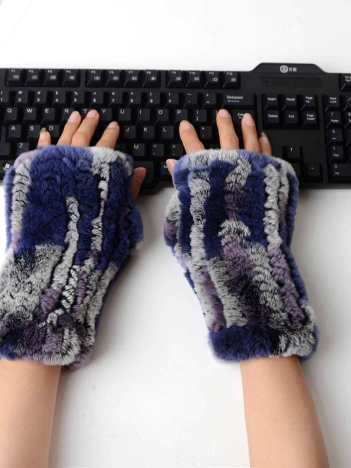 

Новые женские вязаные варежки из 100% натурального меха кролика рекс, зимние теплые женские перчатки без пальцев из натурального меха, вязаные меховые варежки ручной работы 31