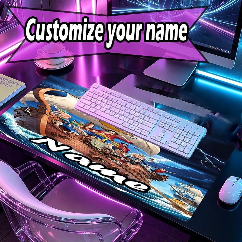Custom Name Personalized One Piece Pattern Mousepad, Laptop PC Desk Mat, Decorative Desk Mat for Home Keyboard Pad Gift