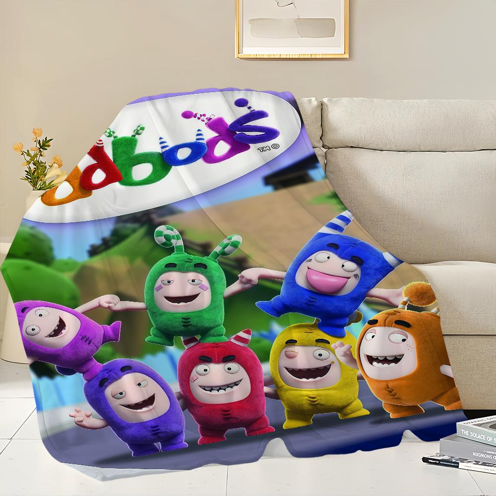 Cartoon Cute O-Oddbods-ES Blanket Flannel Warm Comfort Soft Plush Blanket For Picnic Beds Sofas Homes And Bedrooms