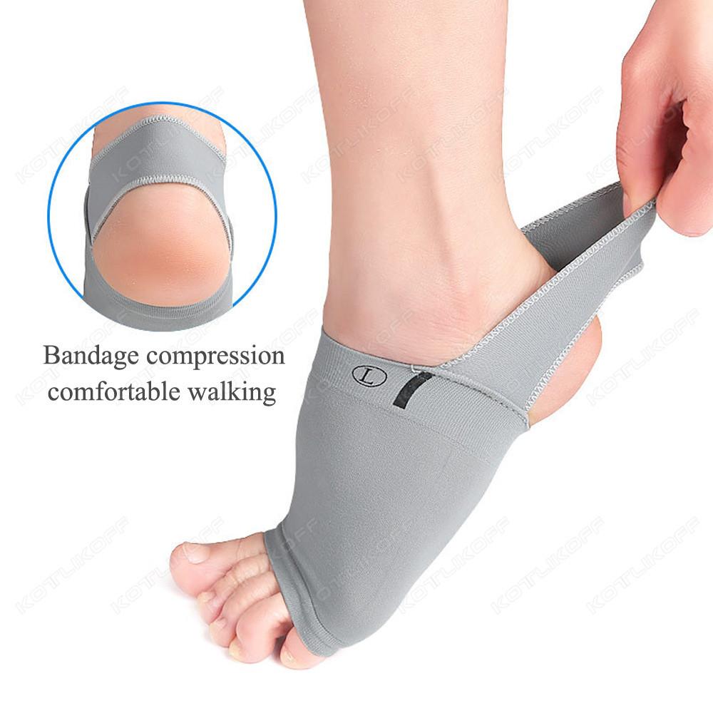 2Pcs Arch Support Sleeve Orthotic Pad Plantar Fasciitis Heel Spur Strap Foot Pain Relief Flat Feet Socks