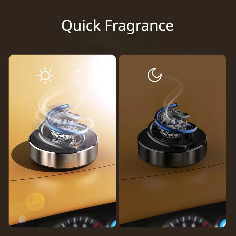 Car Air Freshener Creative Solar Rotation Perfume Diffuser Small Lasting Fragrance Air Purifier Car Interior Accessories