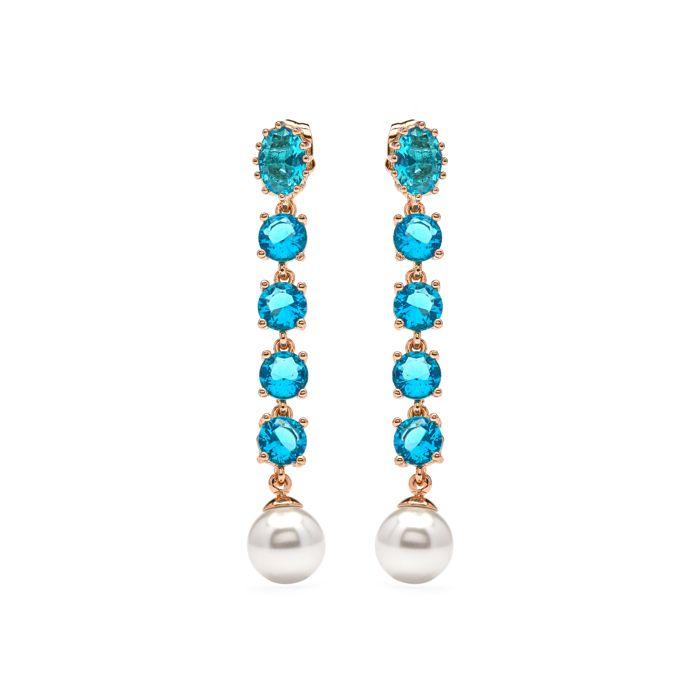 Boucles d'oreilles - LUXENTER - Mawey - Or jaune 18k - Zircon multicolore - Demi-créole 29mm