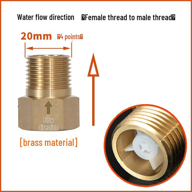 Brass Single Check Valve for Bathroom & Toilet: Anti-Backflow, 4/6-Point, Cold & Hot Water