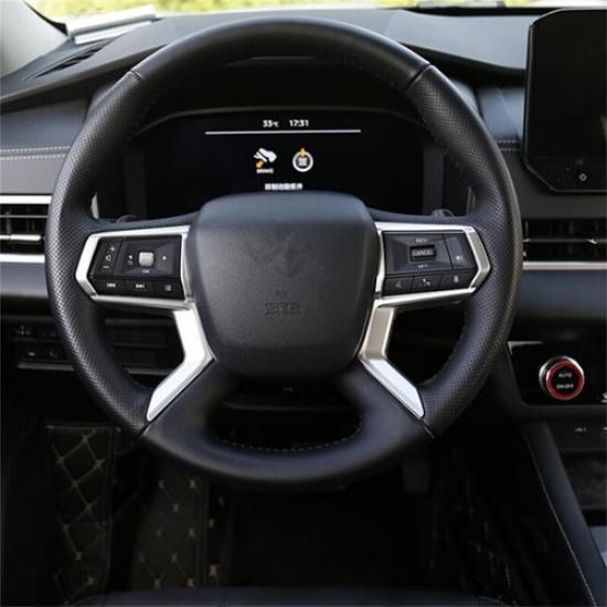 Silver Steering Wheel Decor Cover Trim For Mitsubishi Outlander 2022 2023 2024
